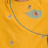 Yellow Mor Pankh Dhoti Kurta