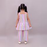 Girls Colourful Stripes Co Ord Set