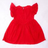 Red Bird Embroidery Frock with Bloomer