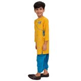 Yellow Mor Pankh Dhoti Kurta