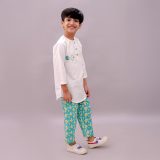 Kids Fish Print Kurta Pajama Night suit