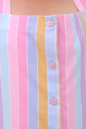 Girls Colourful Stripes Co Ord Set