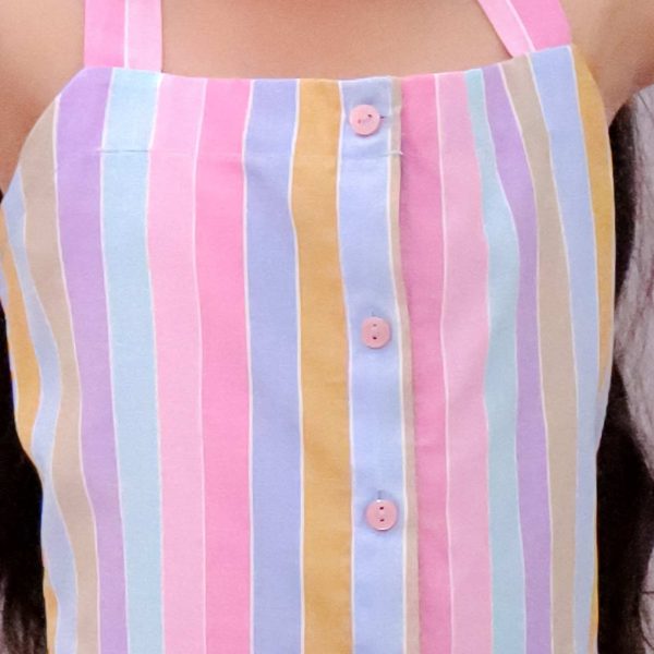 Girls Colourful Stripes Co Ord Set