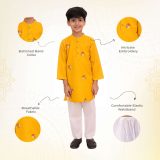 Mustard Embroidery Kurta Pajama