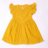 Mustard Bird Embroidery Frock with Bloomers