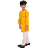 Mustard Embroidery Kurta Pajama
