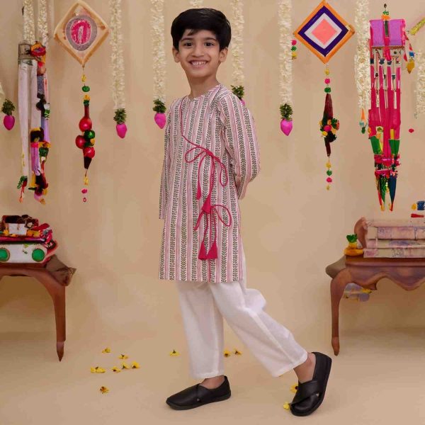 Angrakha Printed Kurta Pajama