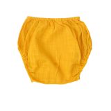 Mustard Bird Embroidery Frock with Bloomers