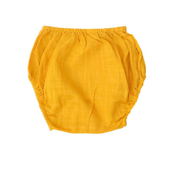 Mustard Bird Embroidery Frock with Bloomers