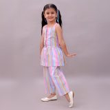 Girls Colourful Stripes Co Ord Set