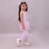 Girls Colourful Stripes Co Ord Set