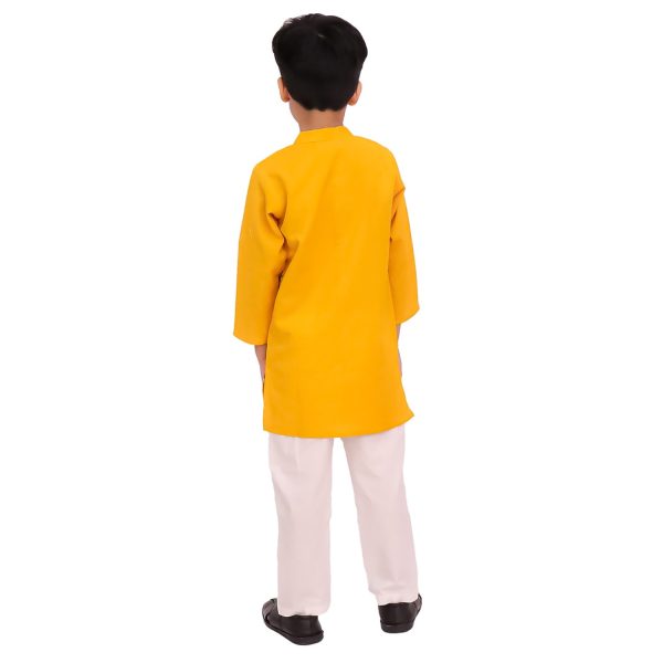 Mustard Embroidery Kurta Pajama