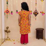 Yellow and Pink Kurta with Pink Pallazo