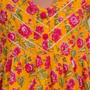 Yellow and Pink Kurta with Pink Pallazo