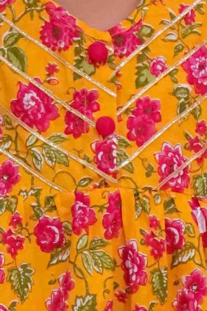 Yellow and Pink Kurta with Pink Pallazo