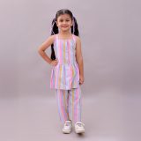Girls Colourful Stripes Co Ord Set