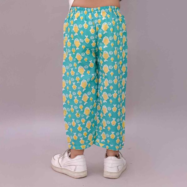 Kids Fish Print Kurta Pajama Night suit