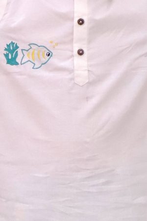 Kids Fish Print Kurta Pajama Night suit