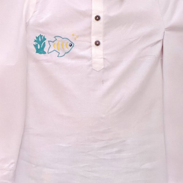 Kids Fish Print Kurta Pajama Night suit