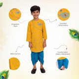 Yellow Mor Pankh Dhoti Kurta