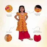 Yellow and Pink Kurta with Pink Pallazo