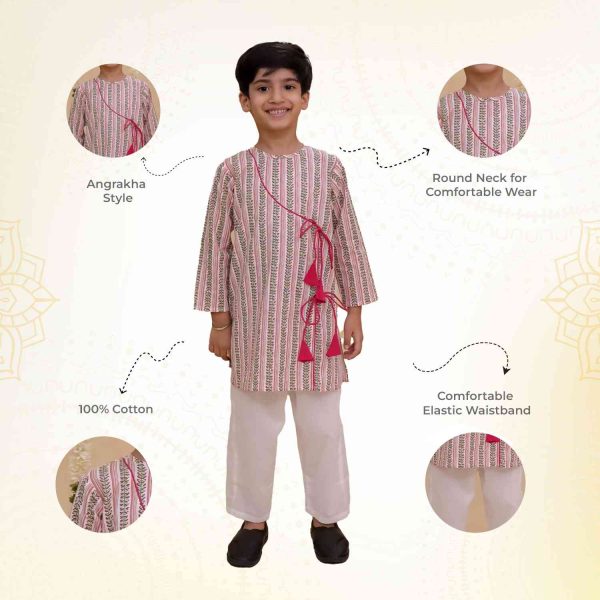 Angrakha Printed Kurta Pajama