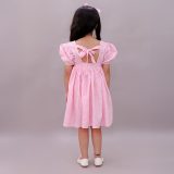 Girls Pink Gingham Frock with Hairband