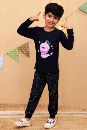 Unisex Dark Blue Little Ginnie Mascot Night suit