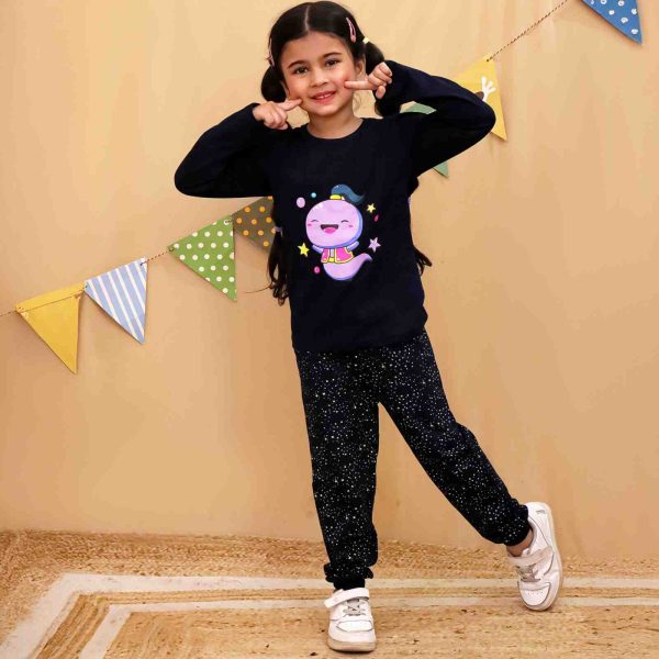 Unisex Dark Blue Little Ginnie Mascot Night suit