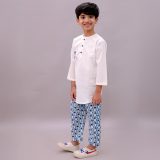 Kids Penguin Print Kurta Pajama Night suit