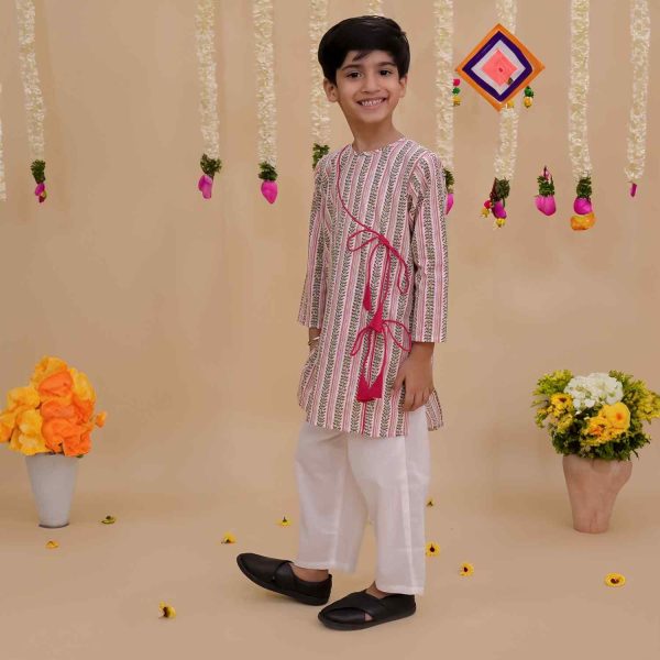 Angrakha Printed Kurta Pajama
