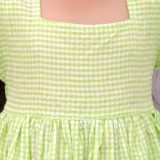 Girls Green Gingham Frock with Hairband