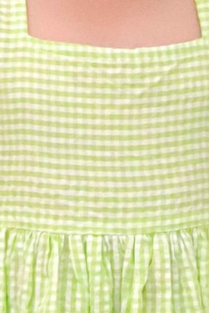 Girls Green Gingham Frock with Hairband