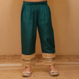 Girls Tourquoise Green Ethnic Suit Set