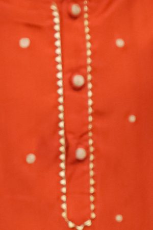 Boys Rust Orange Ethnic Kurta Pajama