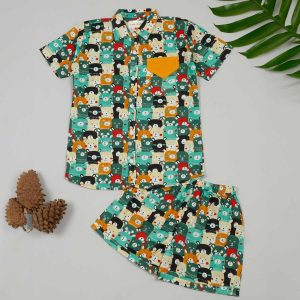 Boys Animal Print Shorts Set