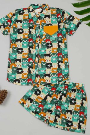 Boys Animal Print Shorts Set