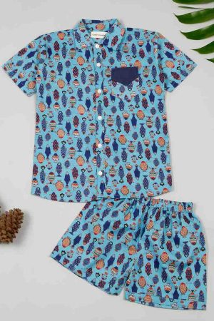 Boys Fish Print Shorts Set