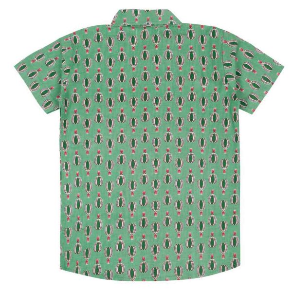 Boys Green Hot Air Balloon Shorts Set