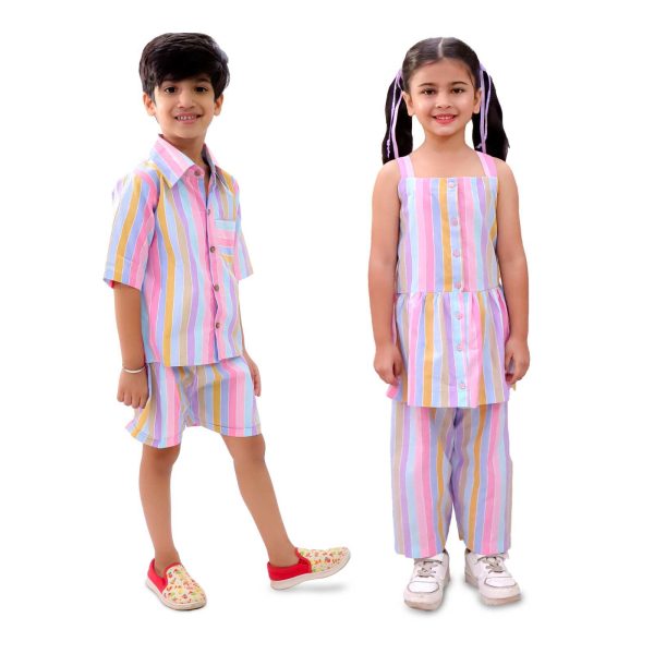 Colourful Stripes Sibling Set