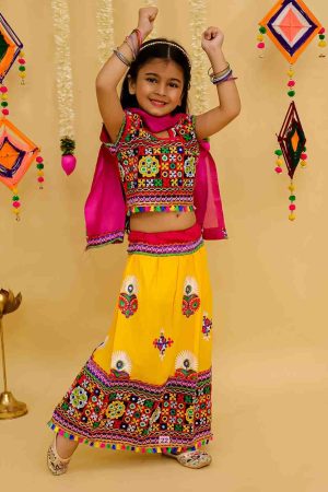 Girls Yellow chaniya choli with dupatta