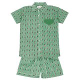 Boys Green Hot Air Balloon Shorts Set