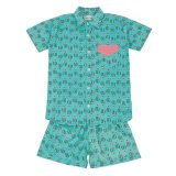 Boys Blue Hot Air Balloon Shorts Set