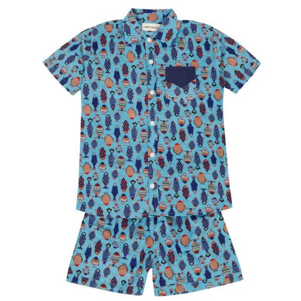 Boys Fish Print Shorts Set