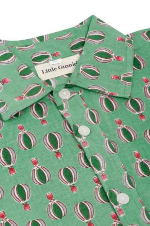 Boys Green Hot Air Balloon Shorts Set