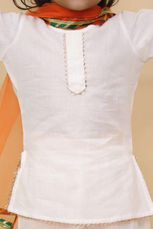 White Suit With Dupatta For Girls