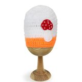 White Orange Mushroom Woollen Cap