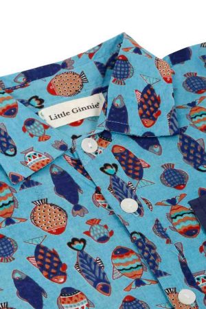 Boys Fish Print Shorts Set