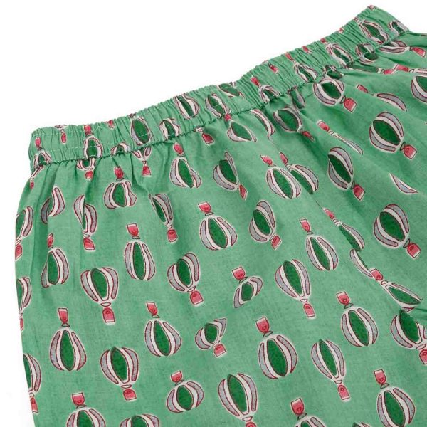 Boys Green Hot Air Balloon Shorts Set