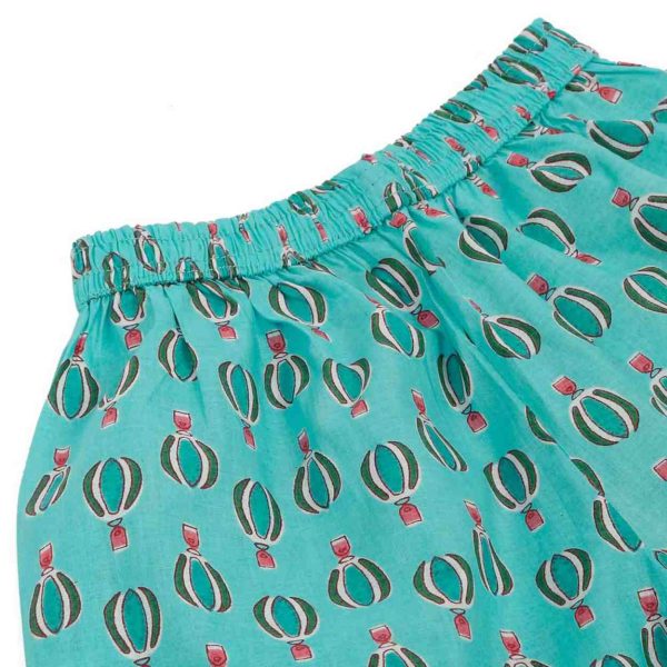Boys Blue Hot Air Balloon Shorts Set
